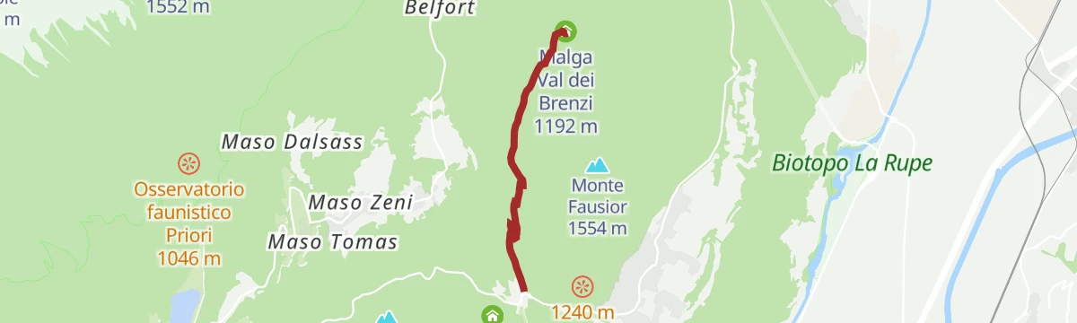 Route map: Hike from Santel to Malga Val dei Brenzi